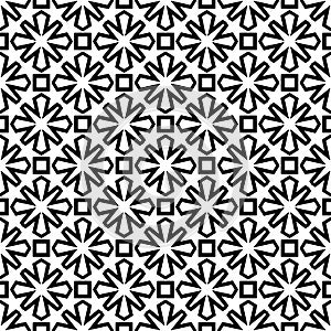 Black and white seamless repeated geometric art pattern background