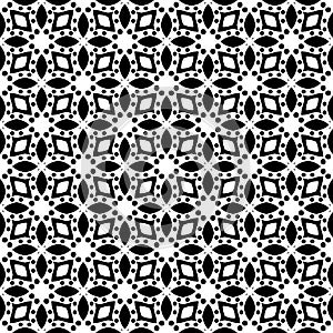 Black and white seamless repeated geometric art pattern background