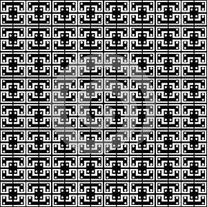 Black and white seamless repeated geometric art pattern background