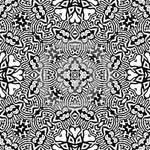 Black and white Seamless Repeating Vector Pattern