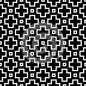 Black and white Seamless Repeating Vector Pattern. Multicolored, idea.