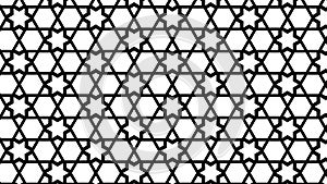 Black and White Seamless Star Background Pattern Vector Image