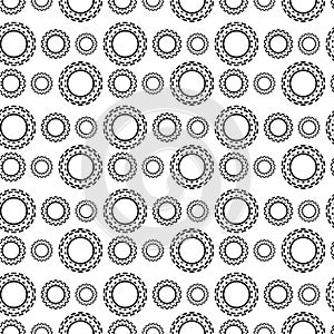 Black and White Seamless Steampunk Pattern