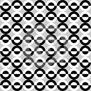 Black and white semicircles ornament. Vector seamless pattern abstract background photo