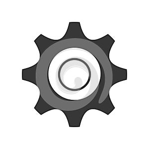 black and white settings icon, graphic