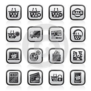 Black an white shopping and retail icons