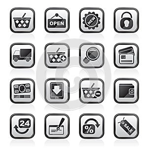 Black an white shopping and retail icons