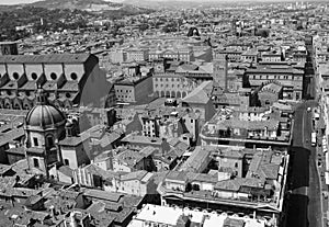 A black and white shot of Bologna - Italia