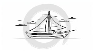 Calm Seas: A Tranquil Sail Boat Drawing photo