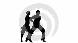 Black and white silhouette Elegant Ballroom Dance Couple