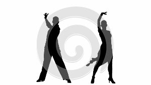 Black and white silhouette Elegant Ballroom Dance Couple