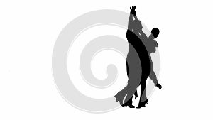 Black and white silhouette Elegant Ballroom Dance Couple