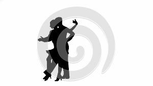 Black and white silhouette Elegant Ballroom Dance Couple