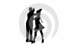 Black and white silhouette Elegant Ballroom Dance Couple