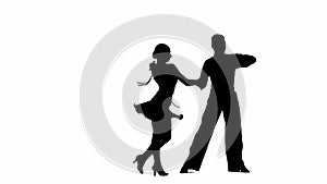 Black and white silhouette Elegant Ballroom Dance Couple