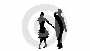 Black and white silhouette Elegant Ballroom Dance Couple