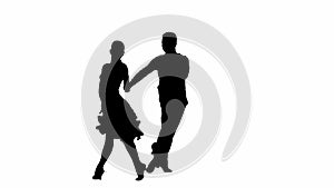 Black and white silhouette Elegant Ballroom Dance Couple