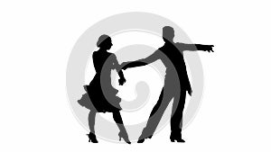 Black and white silhouette Elegant Ballroom Dance Couple