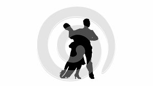 Black and white silhouette Elegant Ballroom Dance Couple