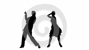 Black and white silhouette Elegant Ballroom Dance Couple