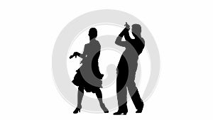 Black and white silhouette Elegant Ballroom Dance Couple