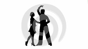 Black and white silhouette Elegant Ballroom Dance Couple