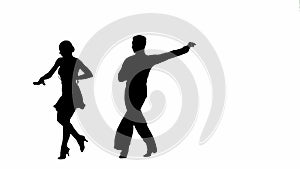 Black and white silhouette Elegant Ballroom Dance Couple