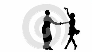 Black and white silhouette Elegant Ballroom Dance Couple