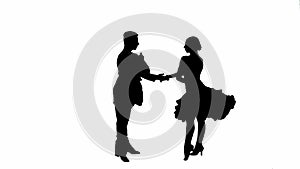 Black and white silhouette Elegant Ballroom Dance Couple