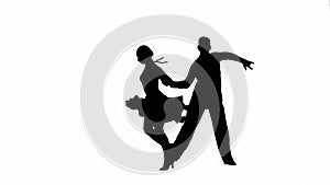 Black and white silhouette Elegant Ballroom Dance Couple