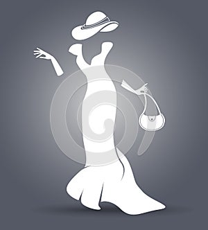 Black and white silhouette of a lady