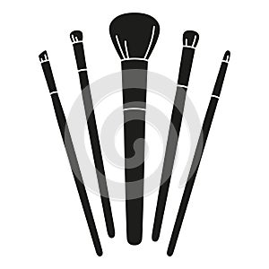 Black and white silhouette make up brush set