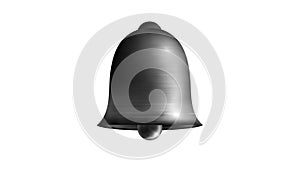 Black and white or silver bell on a white background.