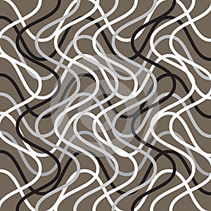 Black white silver curly line on brown background