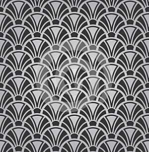 Black and white simple arc shapes pattern