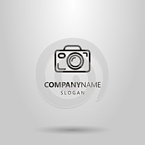 Simple vector line art camera logo