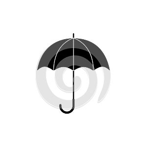 Black and white simple umbrella silhouette, vector