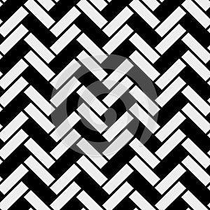 Black and white simple wooden floor herringbone parquet seamless pattern, vector background eps 10