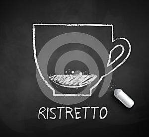 Black and white sketch of Ristretto coffee photo