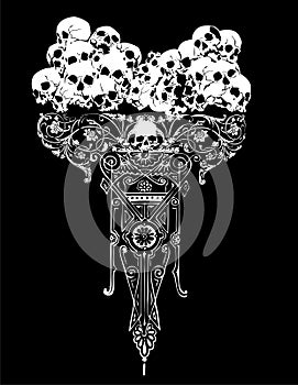 Black and white skulls illustration