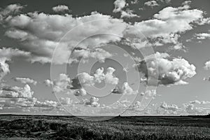 black and white sky landscape stock photograph - horizon nature dramatic bold