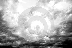 black and white sky pattern with space for text