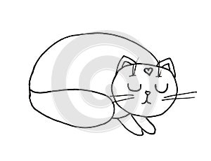 Black and white sleep cat quarantine Seamless background wallpaper