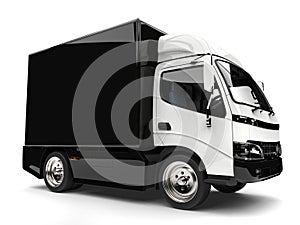 Black and white small box truck