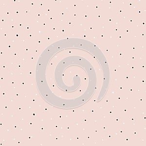 Black And White Small Dots On Pink Background