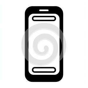 Minimalist Black And White Cell Phone Icon photo