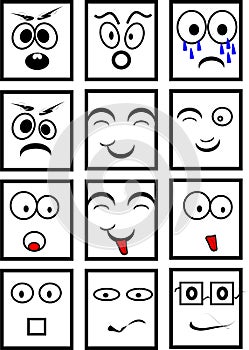 Black and white smileys