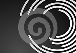 Black white smooth circular stripes abstract corporate background