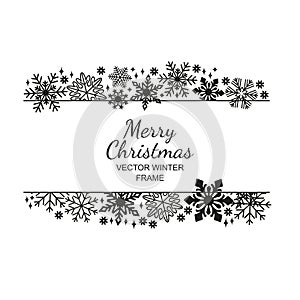 Black-white snowflake frame, Christmas design