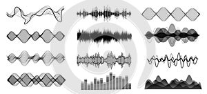 Black and white sound waves